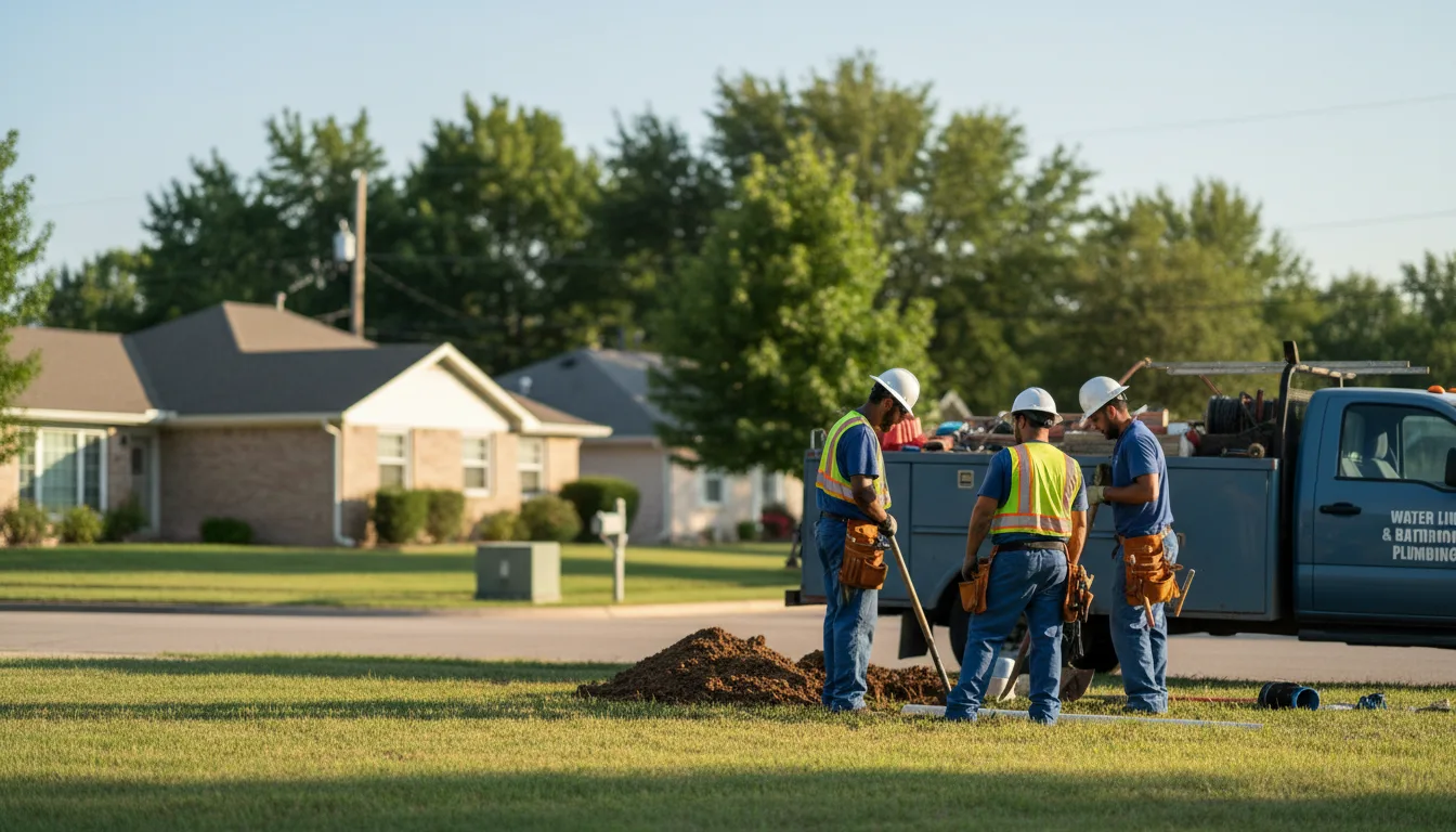 Residential water line and bathroom plumbing service in Humphrey, AR